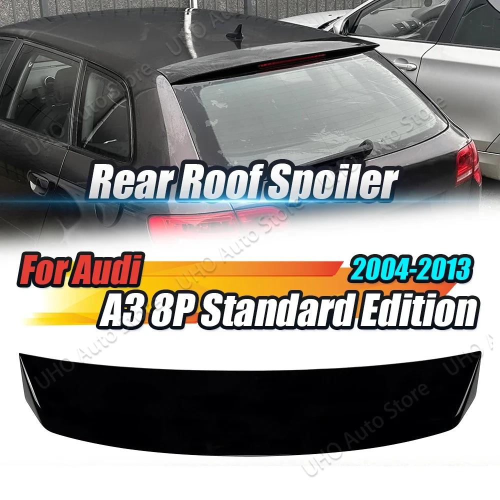 

For Audi A3 8P Standard 5-Door Hatchback 2004-2013 Car Trunk Spoiler - Matte Black ABS Plastic S-Line Style Rear Lip Wing