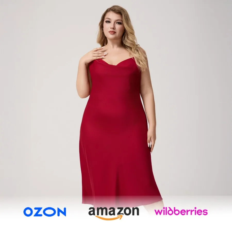 

【New style】Yaoting 200kg plus size satin nightdress women's summer one-piece swing collar sling sexy pajamas home wear women 35
