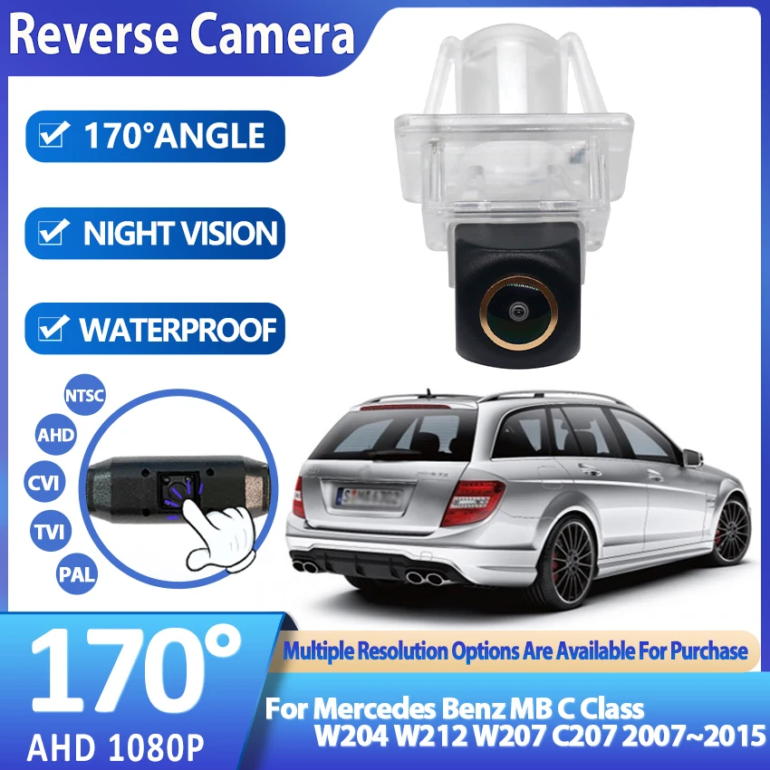 170 Degree AHD 1080P CVBS Car Rear View Camera For Mercedes Benz MB C Class W204 W212 W207 C207 2007~2015 HD Vehicle Track Ruler