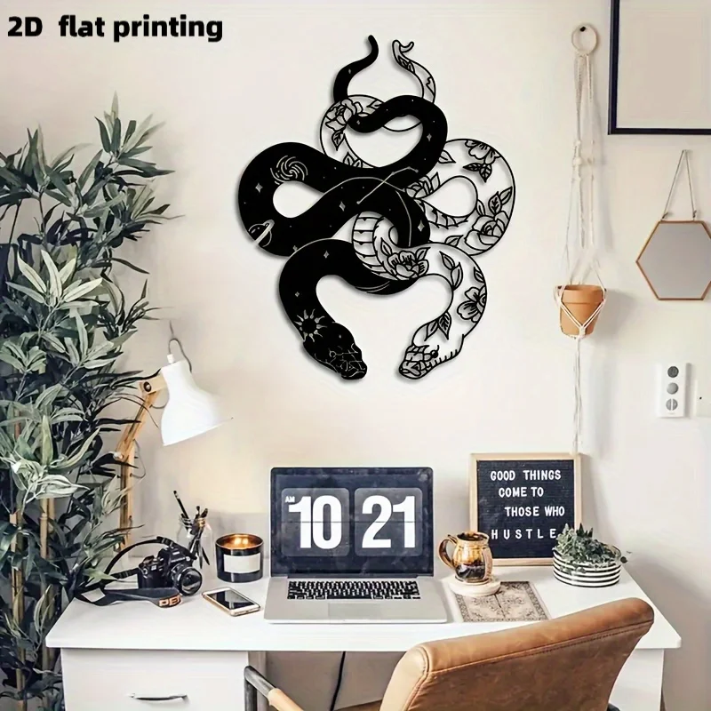 2D Flat Print, Stylish Two-Headed Snake Acrylic Wall Art - Acrylic Design, Suitable for Interior Decoration, Modern and Classical Wall Hangings, Perfect for Decorating Living Rooms or Offices view 4