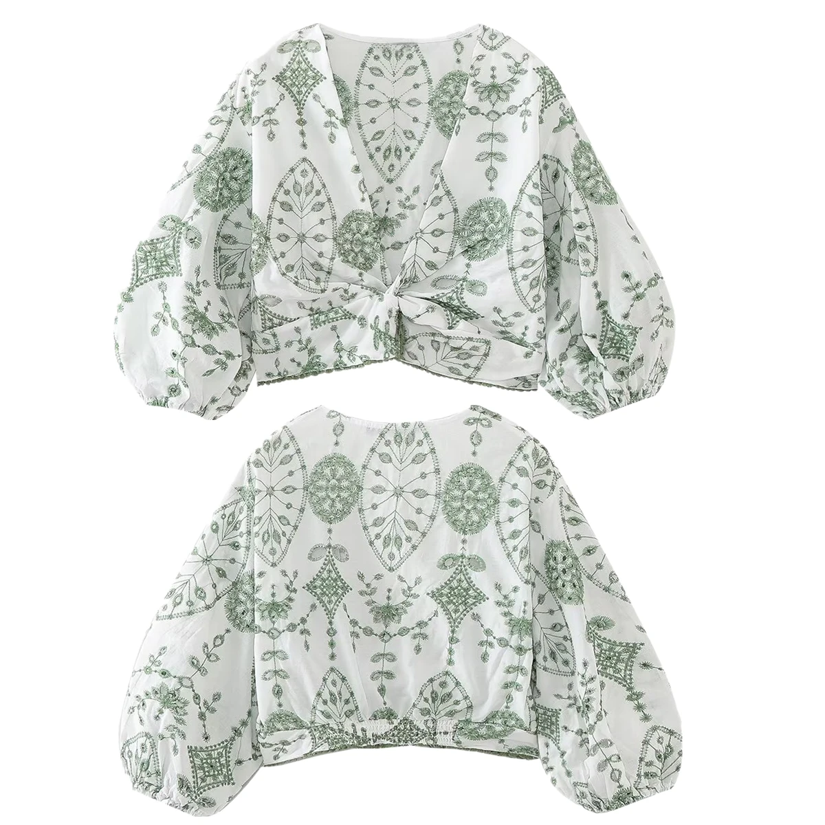 

Dave&Di French Lazy Country Cotton Shirt Summer V-neck Blouse Women Pullover Tops Short Loose Shirt Cropped Tops Women