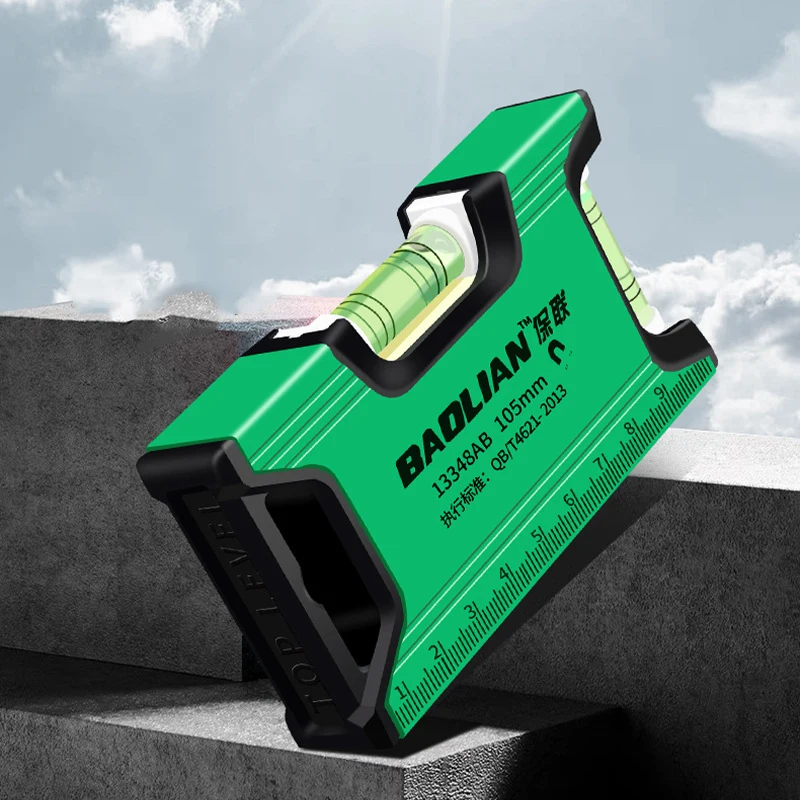 قياس عمودي أفقي متري حاكم مستوى الروح قوي المغناطيسي صغير سبائك الألومنيوم حاكم المحمولة الديكور أداة خاصة #4