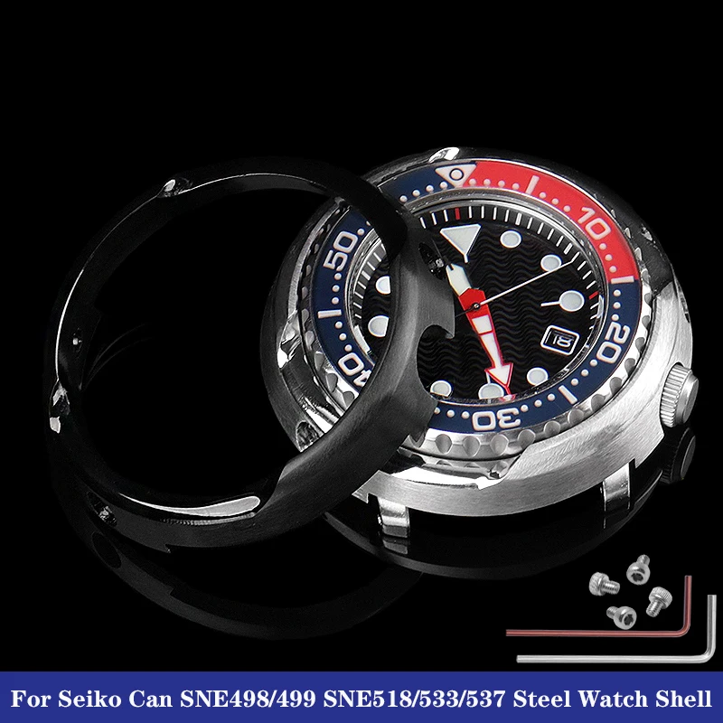 Modified Case Protector Shroud for Seiko SNE497 SNE498 SNE499 SNE518 SNE533 SNE535 SNE537 Steel Armor Watch Cover Outer Shell