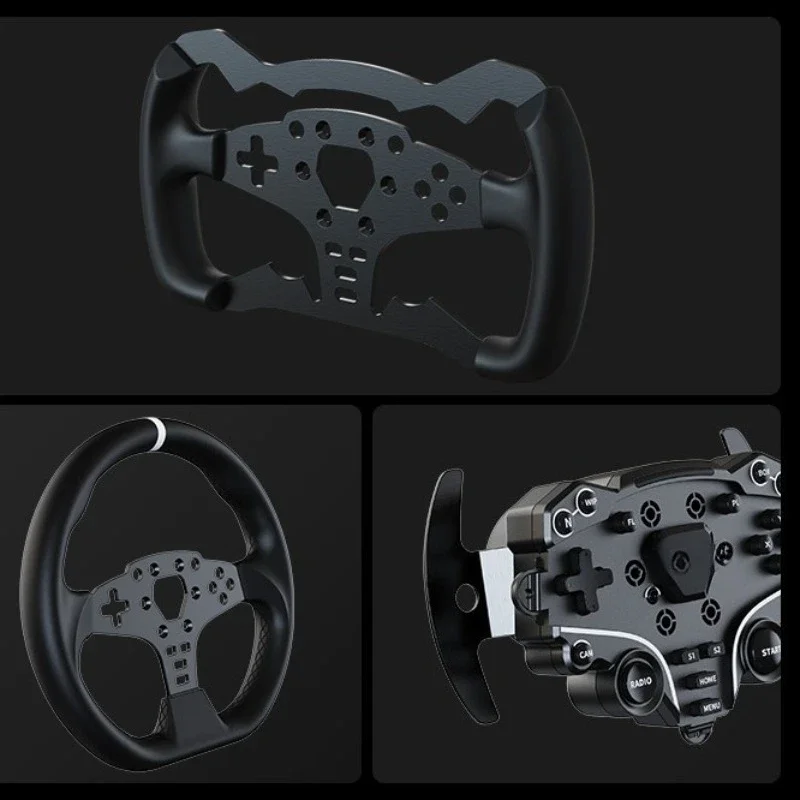 Racing emulator 5 oka speed game steering wheel pressure pedal full set of equipment bracket