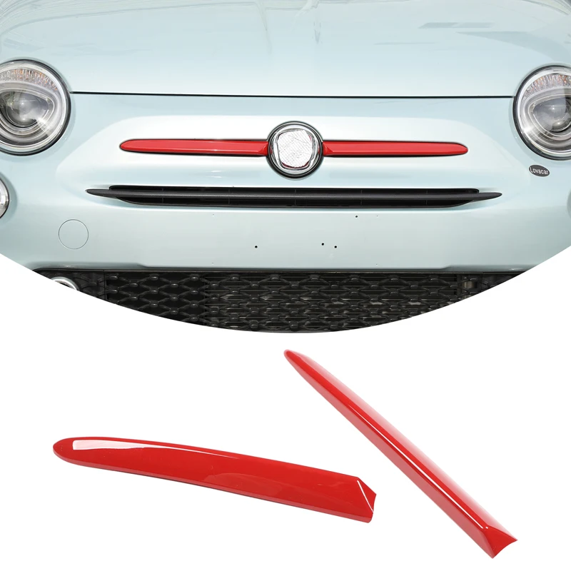 Voor Fiat 500 2010-2023 ABS Glossblack Auto Front embleem side trim strip Achterklep Handvat Decoratieve Strip Sticker Auto accessoires