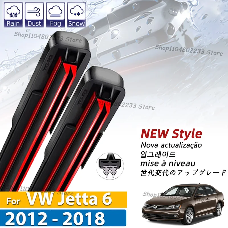 

LHD Front Wiper Blades For VW Jetta 6 MK6 A6 Passat CC 2012 - 2018 Windshield Windscreen Window Brush Natural Rubber Wiper