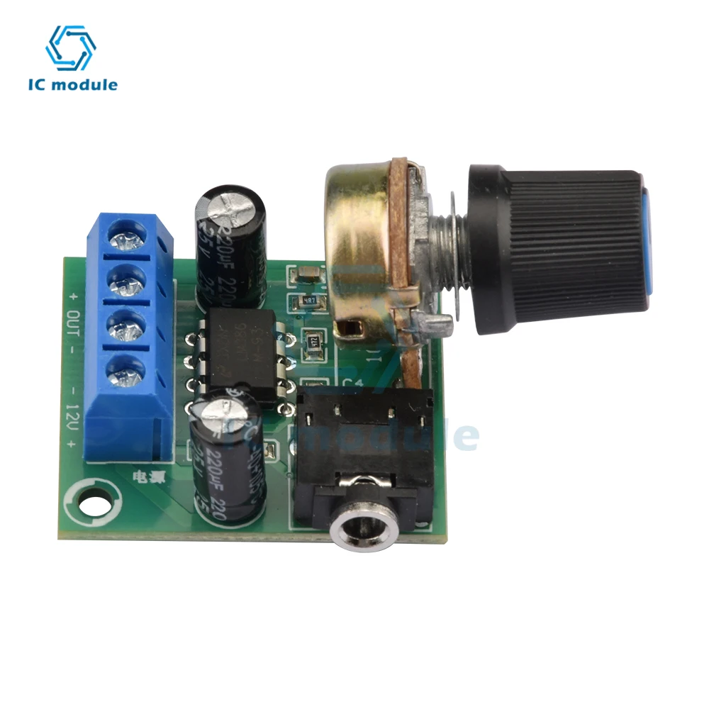 LM386 10W Audio Amplifier Board Mono 3.5mm DC 3-12V Volume Control Mini AMP Module Adjustable Volume 1PC Sound amplifier board