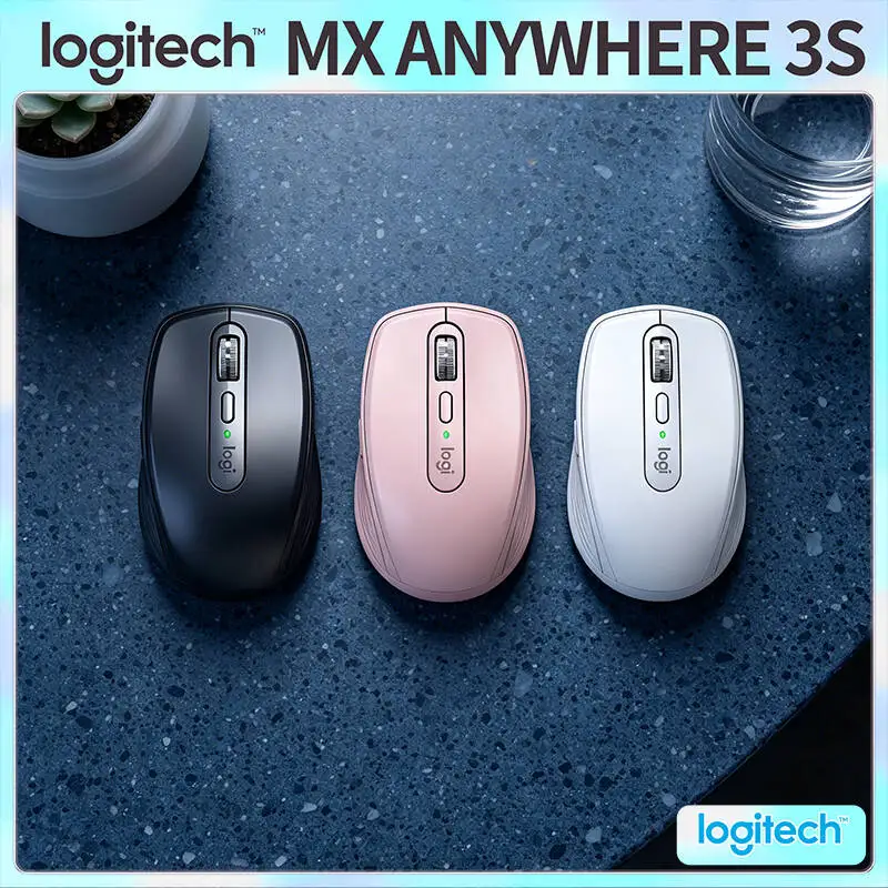 

Logitech MX Anywhere 3S Travel Mouse - 8K DPI Glass Tracking, Hyper-Scroll, Silent Click, USB-C Charging for Trip