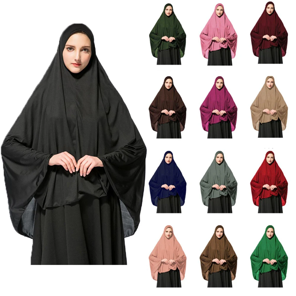 

Khimar Muslim Women Overhead Niqab Large Scarf Amira Islamic Prayer Garment Hijabs Ramadan Eid Full Cover Shawls Wrap Headscarf