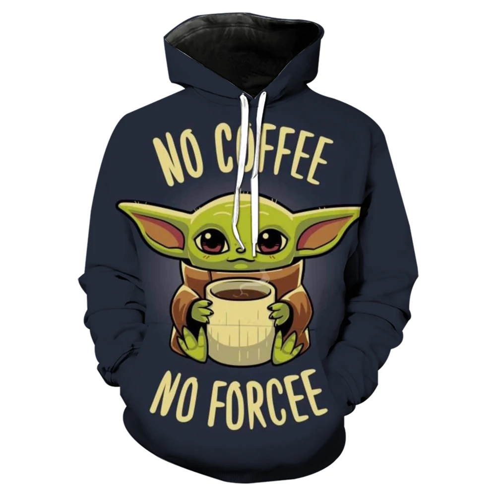 Marvel Yoda Baby Loose Hoodie 3D Digital Printed Men\'s and Women\'s Fashion Sports Hip Hop Hoodie Casual Long Sleeve