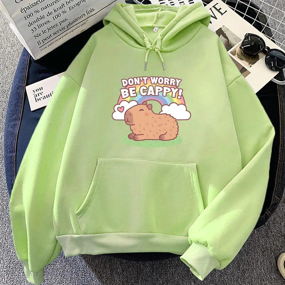 

Capybara Cartoon Hoodie for Autumn/Winter Hooded Sweatshirt Long Sleeve Kawaii Clothing Moletom Comfortable Pullovers Soft Cute