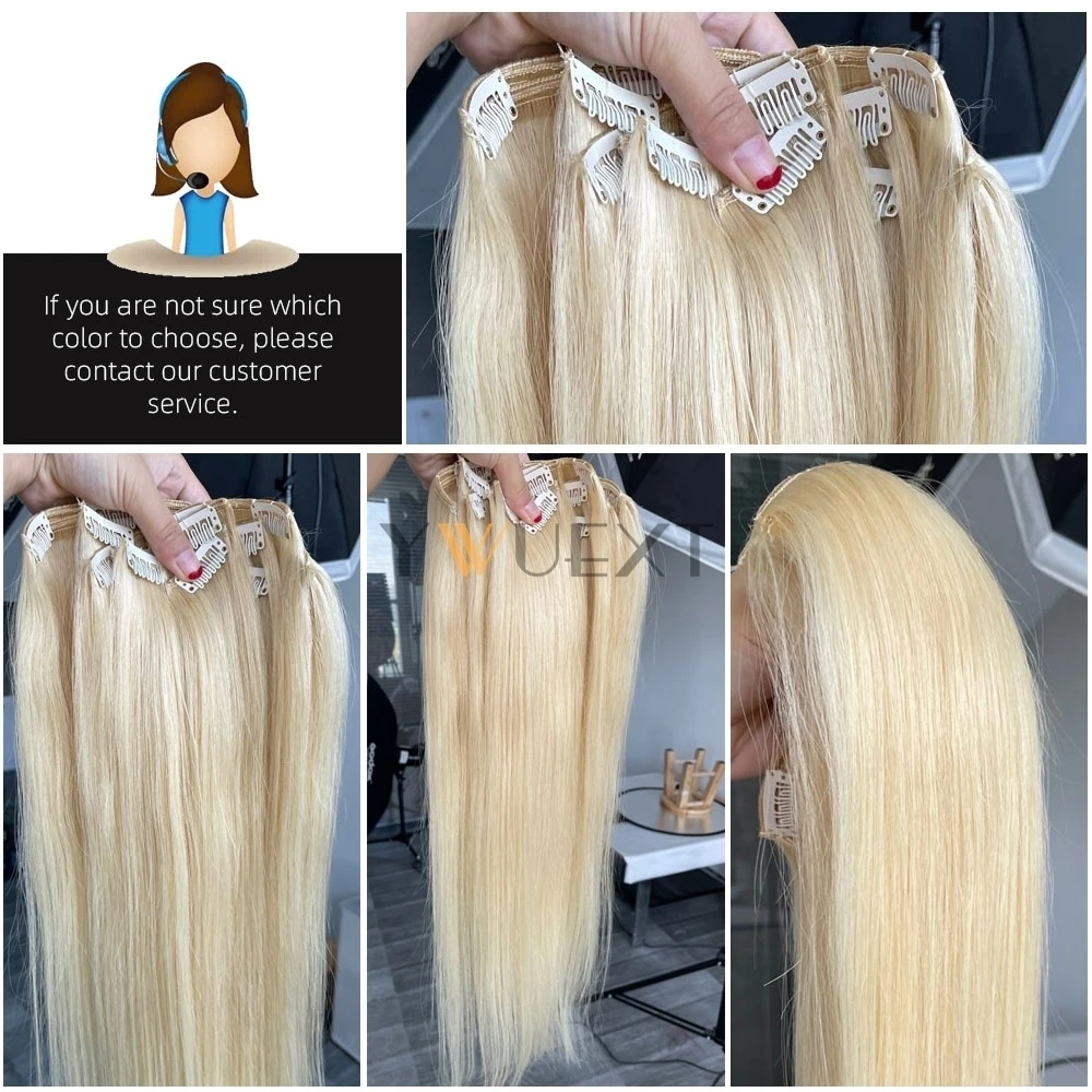 Clip in Menselijk Haar 7 stks/set Machine Remy Natuurlijke Clip Menselijk Haarverlenging 12 "-24" inch Echte Natuurlijke Clip Op 50G-120G