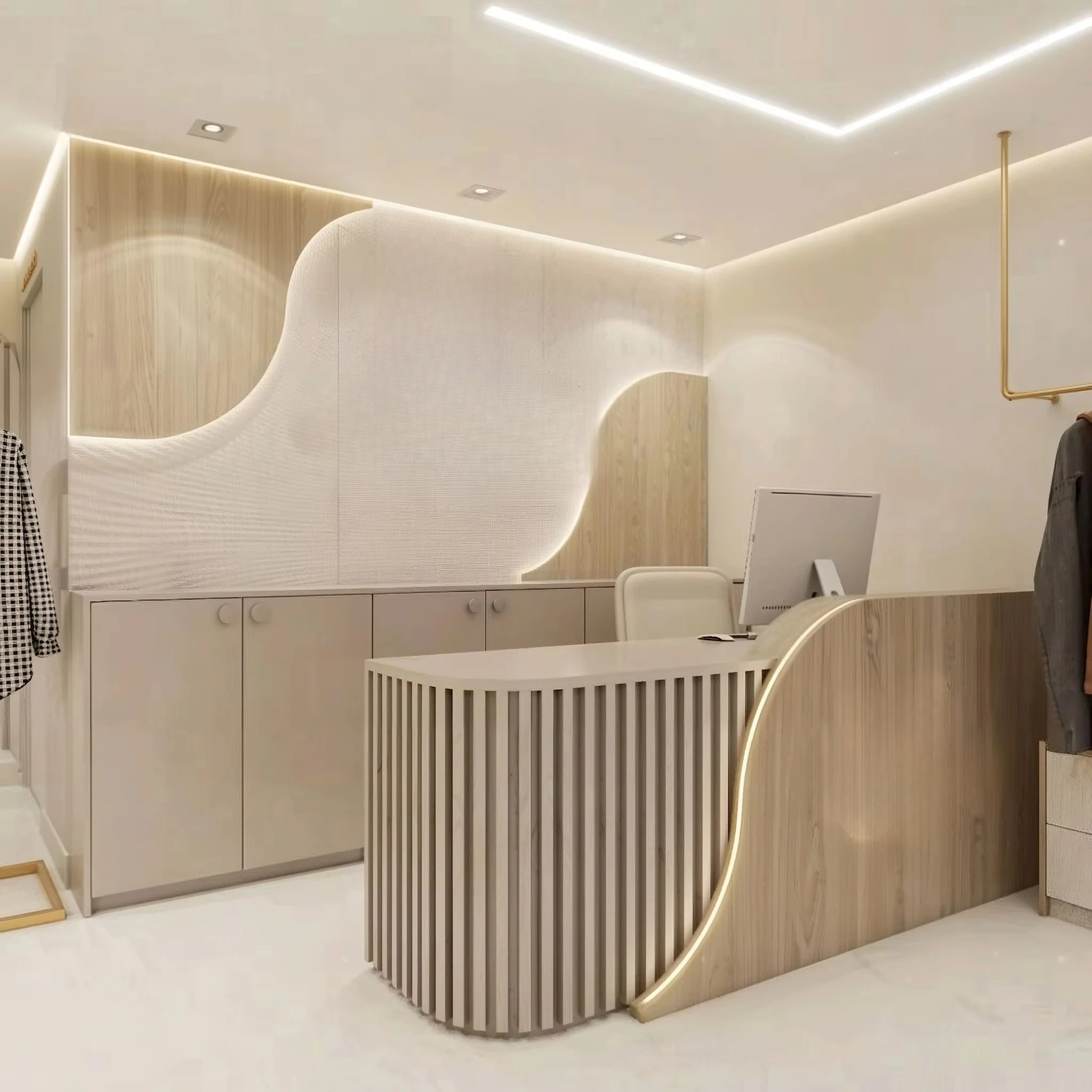 &c New Design Contemporary Durable Eco-Friendly Commercial Hospital Reception Desk Office Building Supermarket Hotel Mall