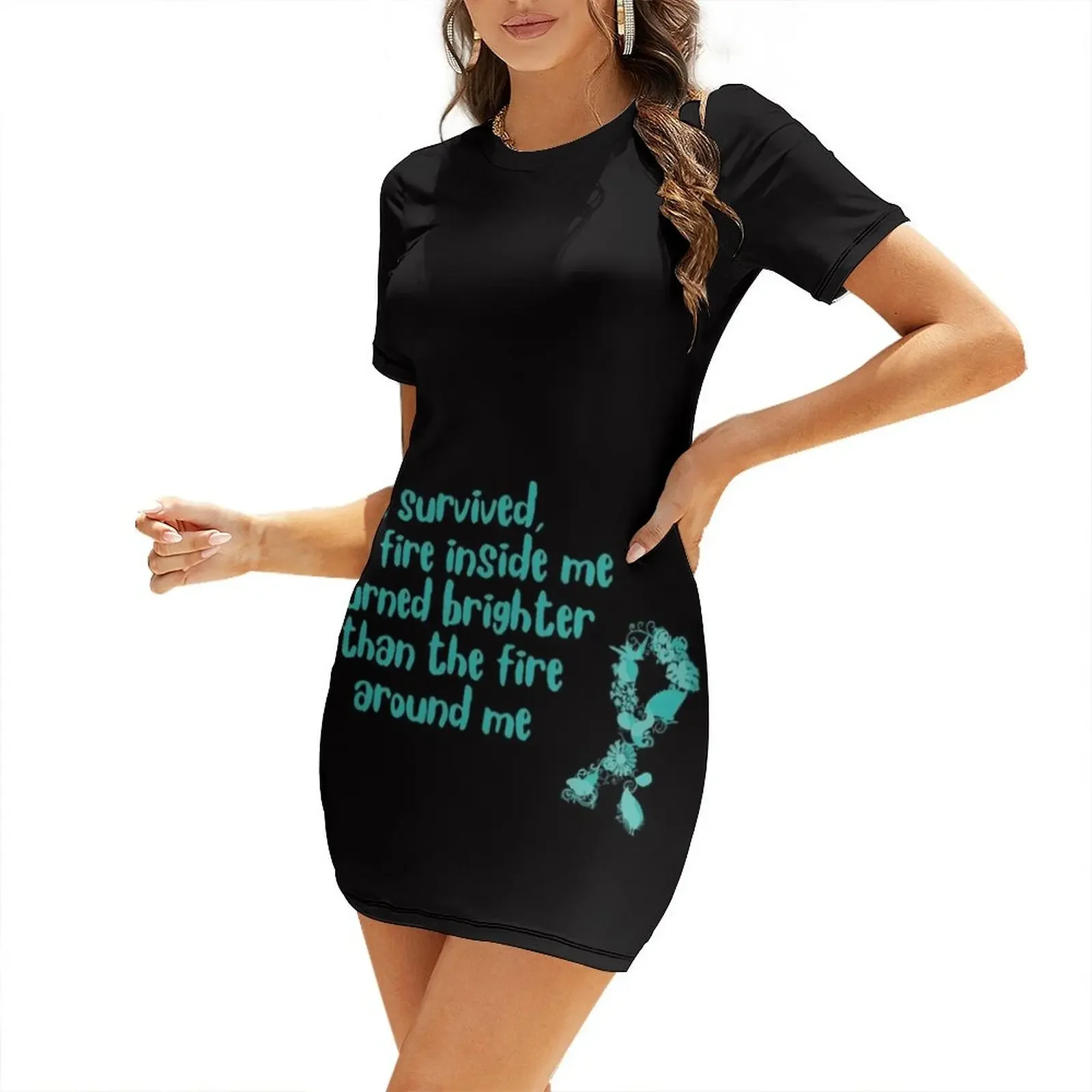 

Ovarian Cancer survivor Short-Sleeved Dress african dresses for woman cute dress Clothing sexy dress
