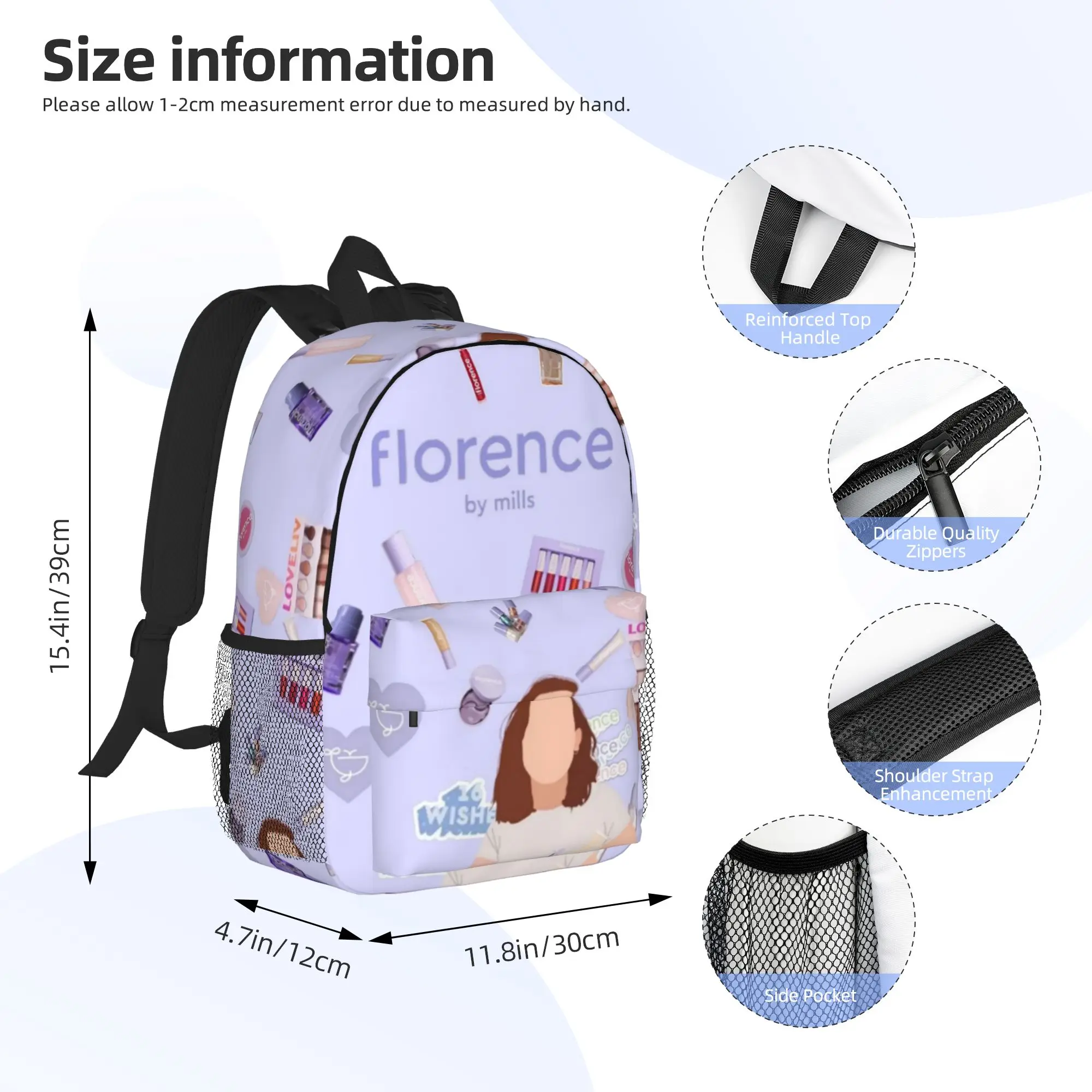 Florence By Mills Millie Bobby Brown Backpack Hot Sale Daypack Boys Girls BookBag Shoulder Bags for Men Women School Bag