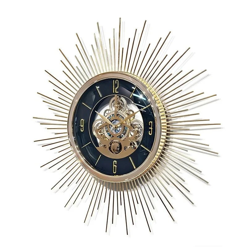 Home Decoration Living Room Metal Hanging Analog Round Wall Clock