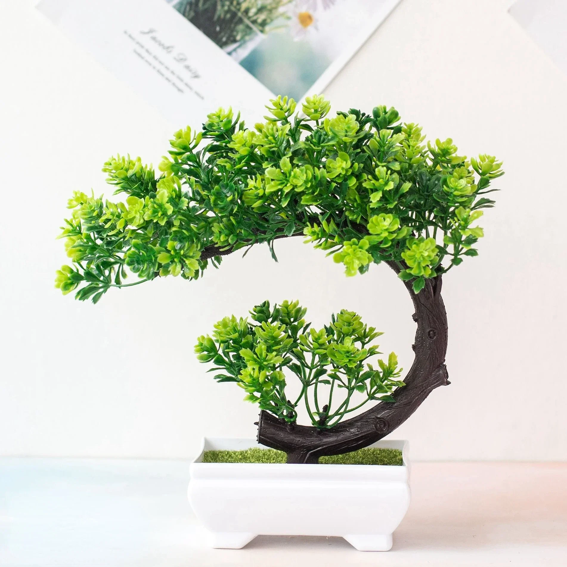 Künstliche Pflanze Bonsai Kunststoff Kleiner Baum Topf Gefälschte Pflanze Blume Topf Ornamente für Zuhause Zimmer Tisch Garten Hotel Dekoration
