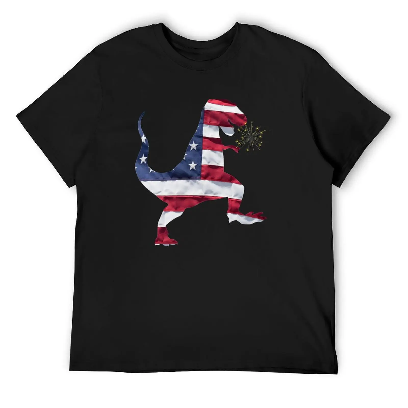 

American Flag Patriotic T-Rex Dinosaur Fourth of July Design T-Shirt valentines clothes outfits for men