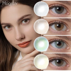 Magister Colored Contact Lenses 1 Pair Color Lens Natural Eye Contacts 6 Months Use Gray Contact Lenses For Eyes Beauty Pupils