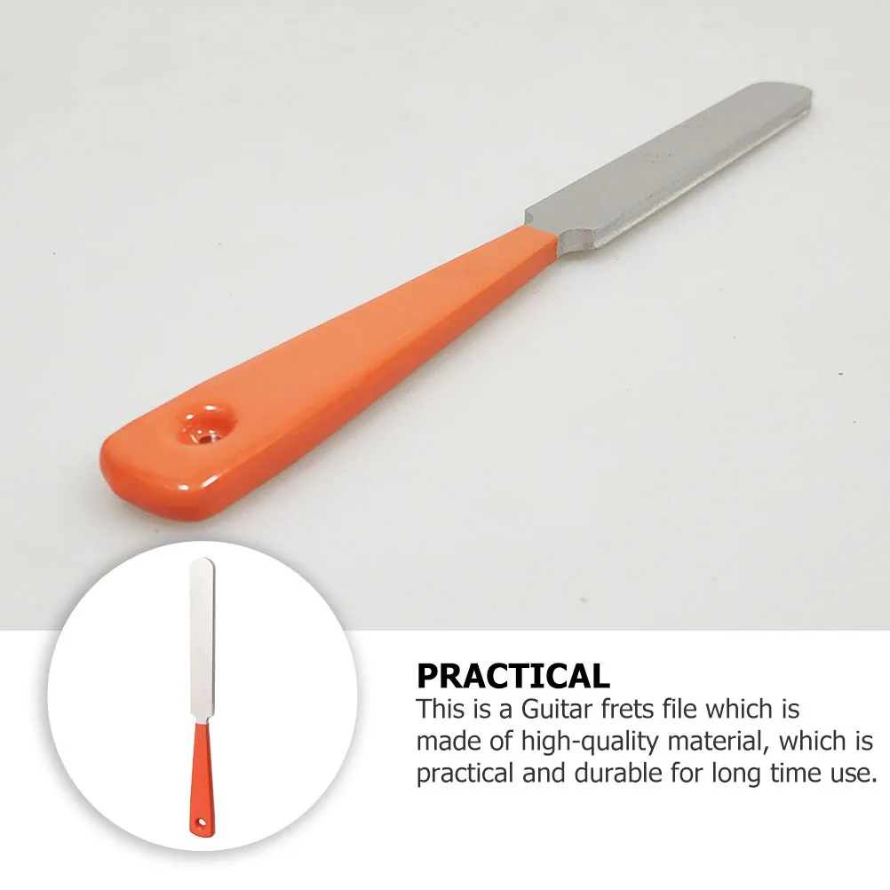 

Durable Guitar Frets File Stainless Steel Head Plastic Handle Guitar Repair Tool for Acoustic Electric Bass Ukulele Fret Sanding