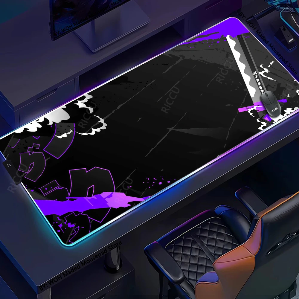 Настройка для геймера Rgb Katana коврик для мыши игровой коврик аксессуары для офисных ноутбуков коврик для мыши с подсветкой светодиодный японский абстрактный меч красочный настольный коврик