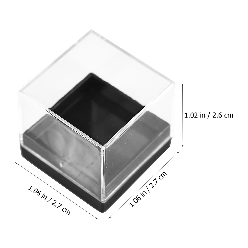 15pcs Transparent Display Box Cube For Mineral Specimen Storage Plastic Organizer Case Specimen Container Sample Displaying Box