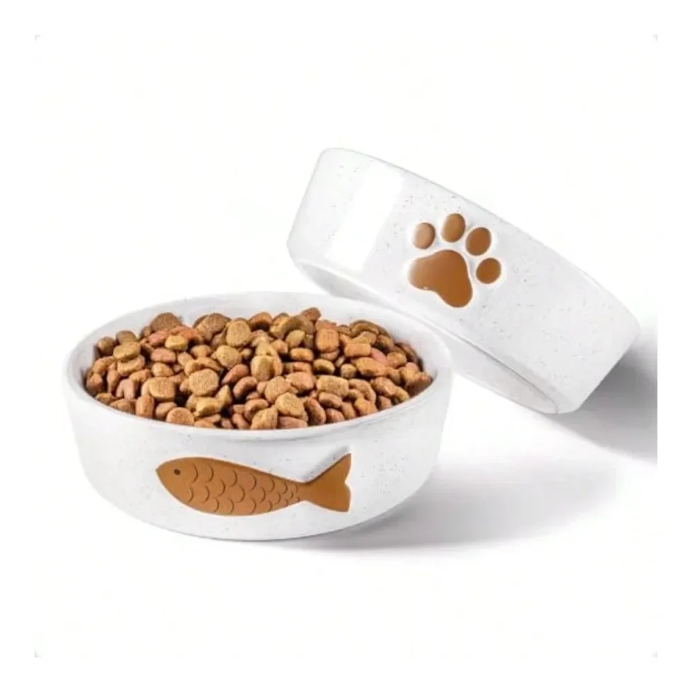 

Dog Supplies Dogs Accessories Cat Bowls Whisker Friendly Ceramic Cat Bowl Set Of 2 Cute Designs With AntiSlip Bases Dishwasher A