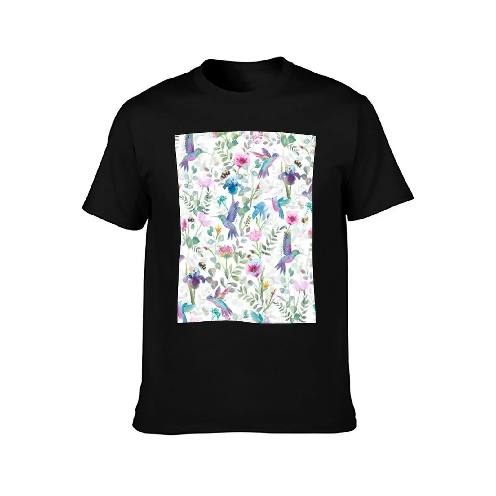 Painterly Pollinators T-Shirt Casual Pattern Print Tee Shirt T-Shirt