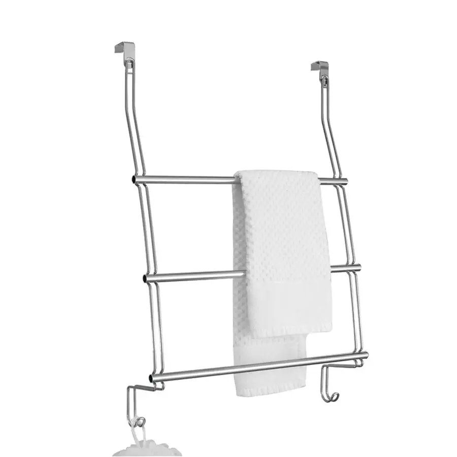 

Classico Steel OverTheDoor Towel Rack with Storage Hooks 16.75 x 4.25 x 24, Chrome