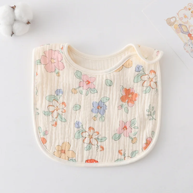 Cute Gauze U-shaped Baby Bibs New 6 Layers Cotton Saliva Towel Newborn Burp Cloths Bandana Scarf for Boy Girl Feeding Drool Bib