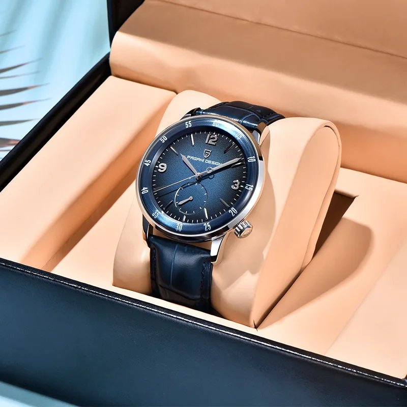 

PAGANI DESIGN PD-1790 Автоматические мужские часы 42 мм из нержавеющей стали Механические водонепроницаемые деловые наручные часы для мужчин, кожаные W