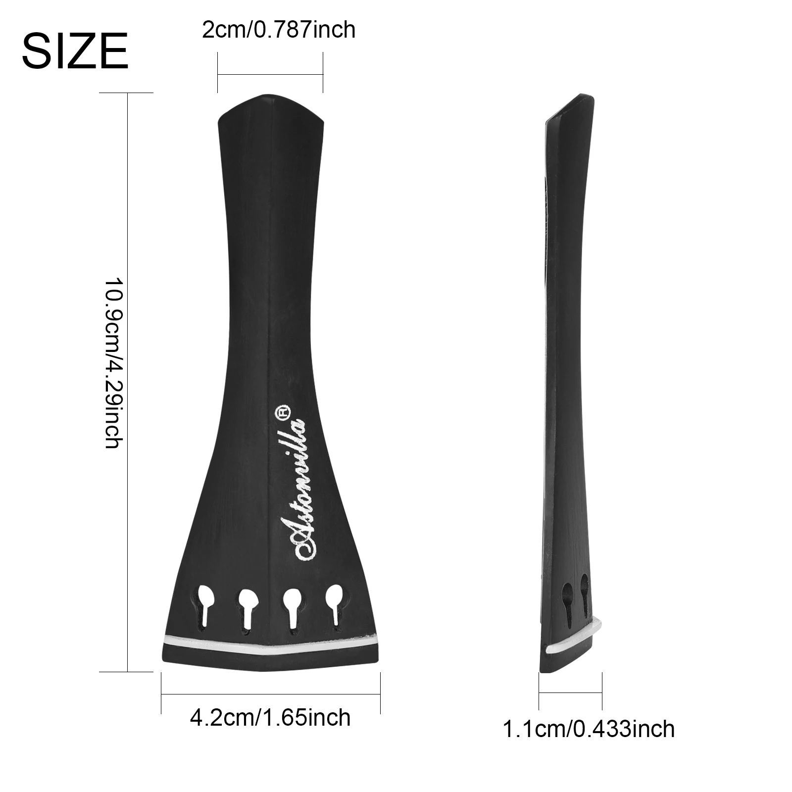 Astonvilla Violin Tailpiece 4/4 Fiddle Ebony Tailpiece High-End Drawstring Board Violin Replacement Instrument Parts Accessories