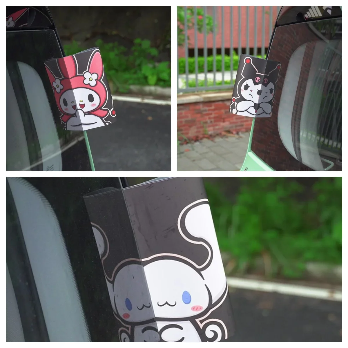 Kawaii Sanrio Anime Peripheral Kuromi Automobile Label Sticker Sun Protection Waterproof Cute Decoration Attachment Holiday Gift