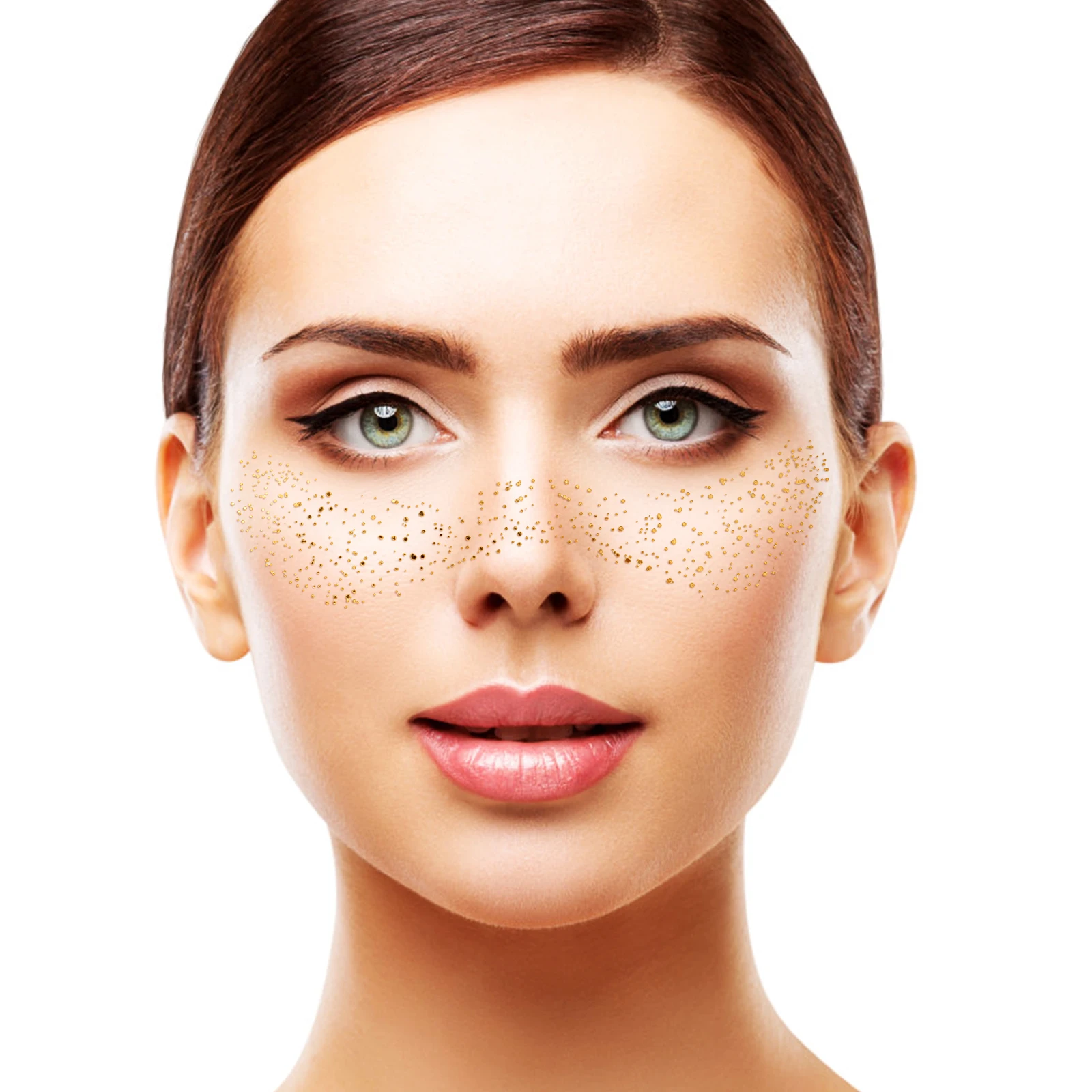 

Freckle Patches Face Decoration Golden Water Transfer Fake Freckles Waterproof Sparkle Temporary Tattoo Skin-Friendly