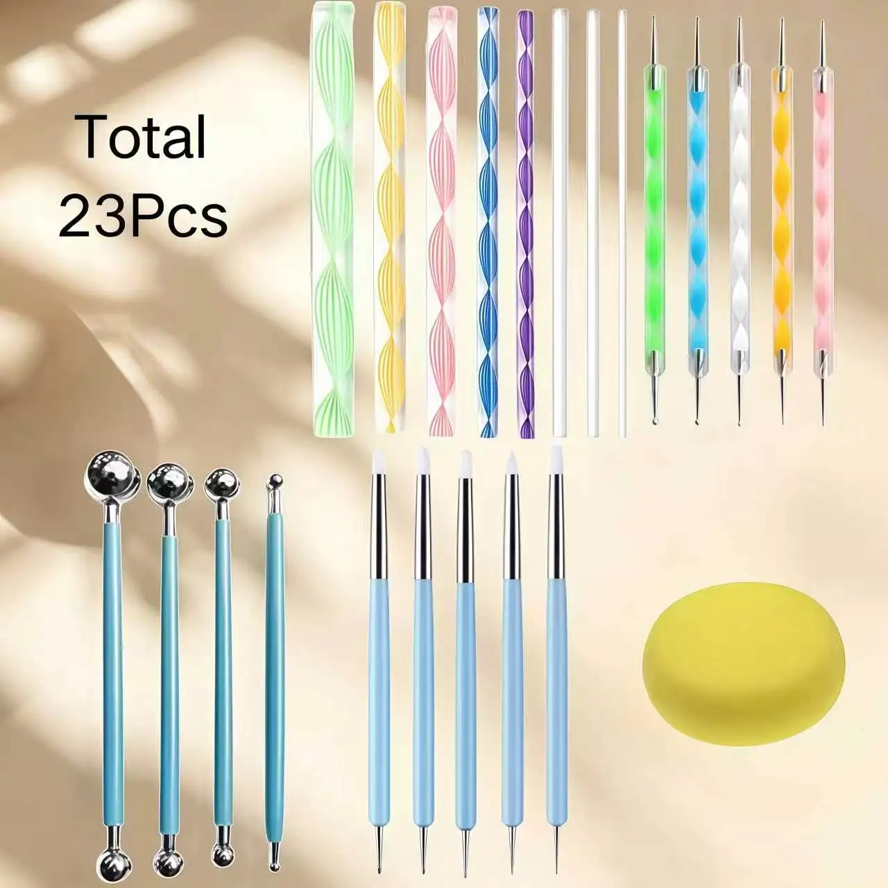 23Pcs Multi-Purpose Clay Carving Tools, Pottery Sculpting Kit for Polymer Clay, Soft Clay & Nail Art, DIY Supplies
