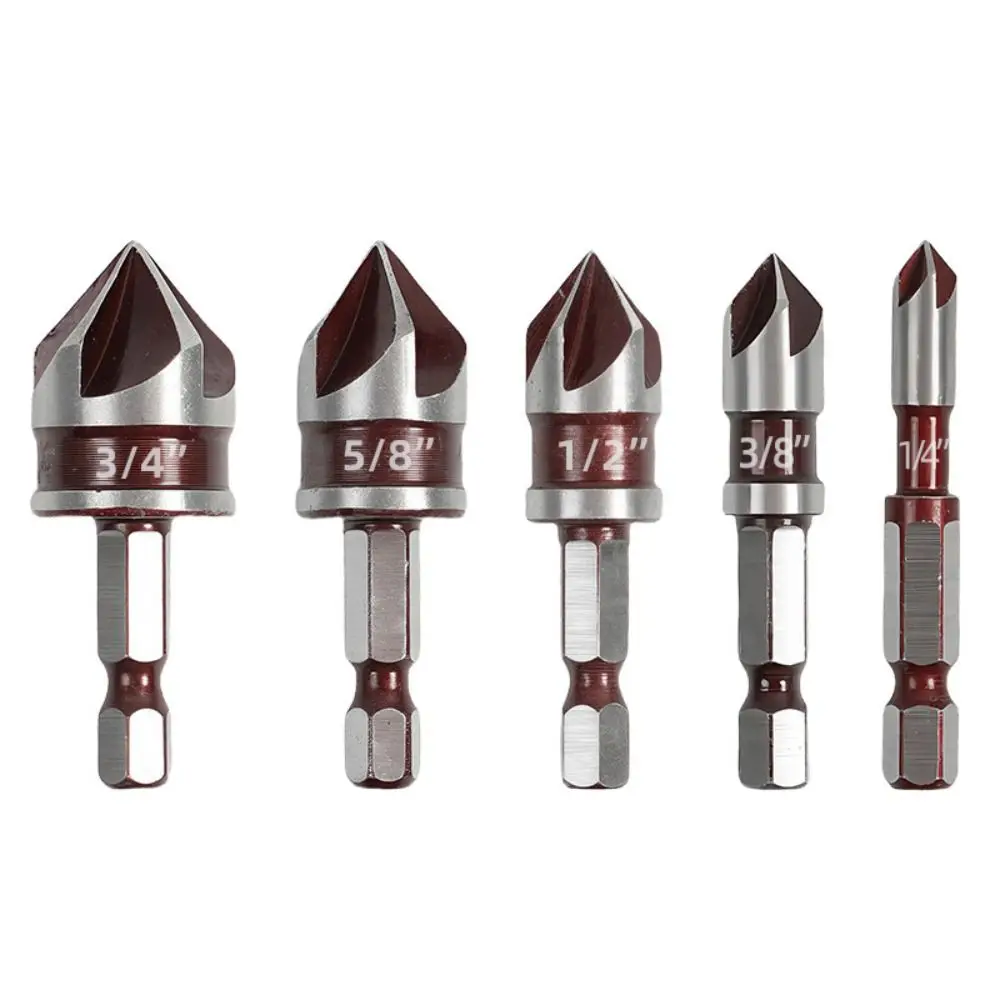 Widely Used Hole Opener Chamfer Drill Bit Woodworking Hex Shank Chamfering Tool Deburring Stable Drill Bit Set Woodworker