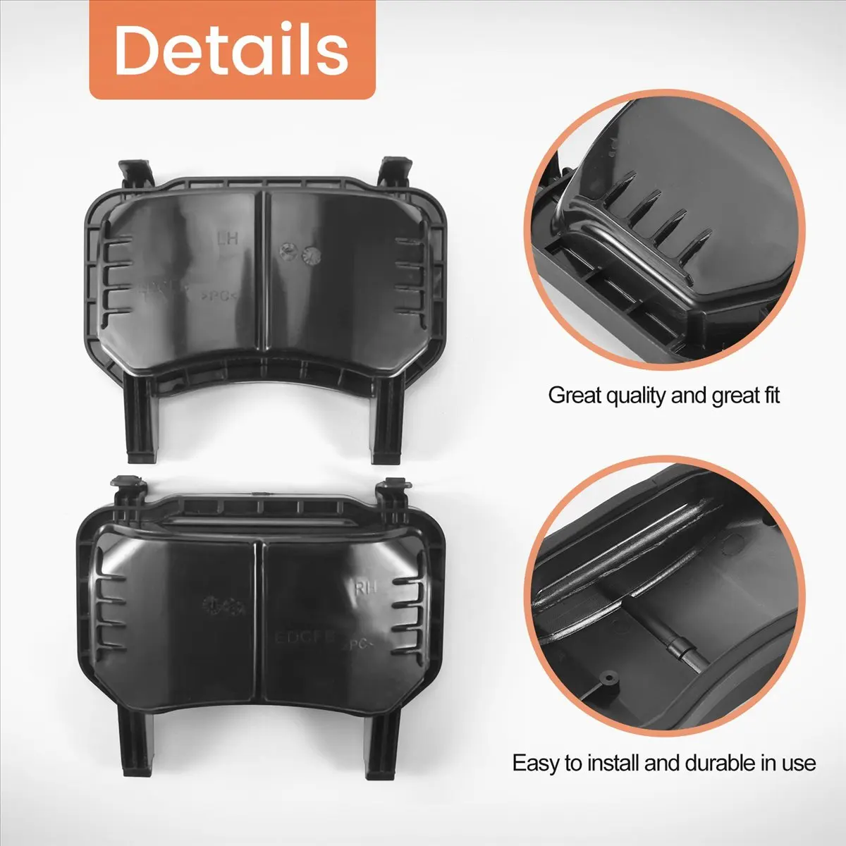 #39H Automotive Parts & Accessories,1Pair Car Front Headlight Dust Cap for Ford Mondeo MK4 2008-2013 (Black) view 4