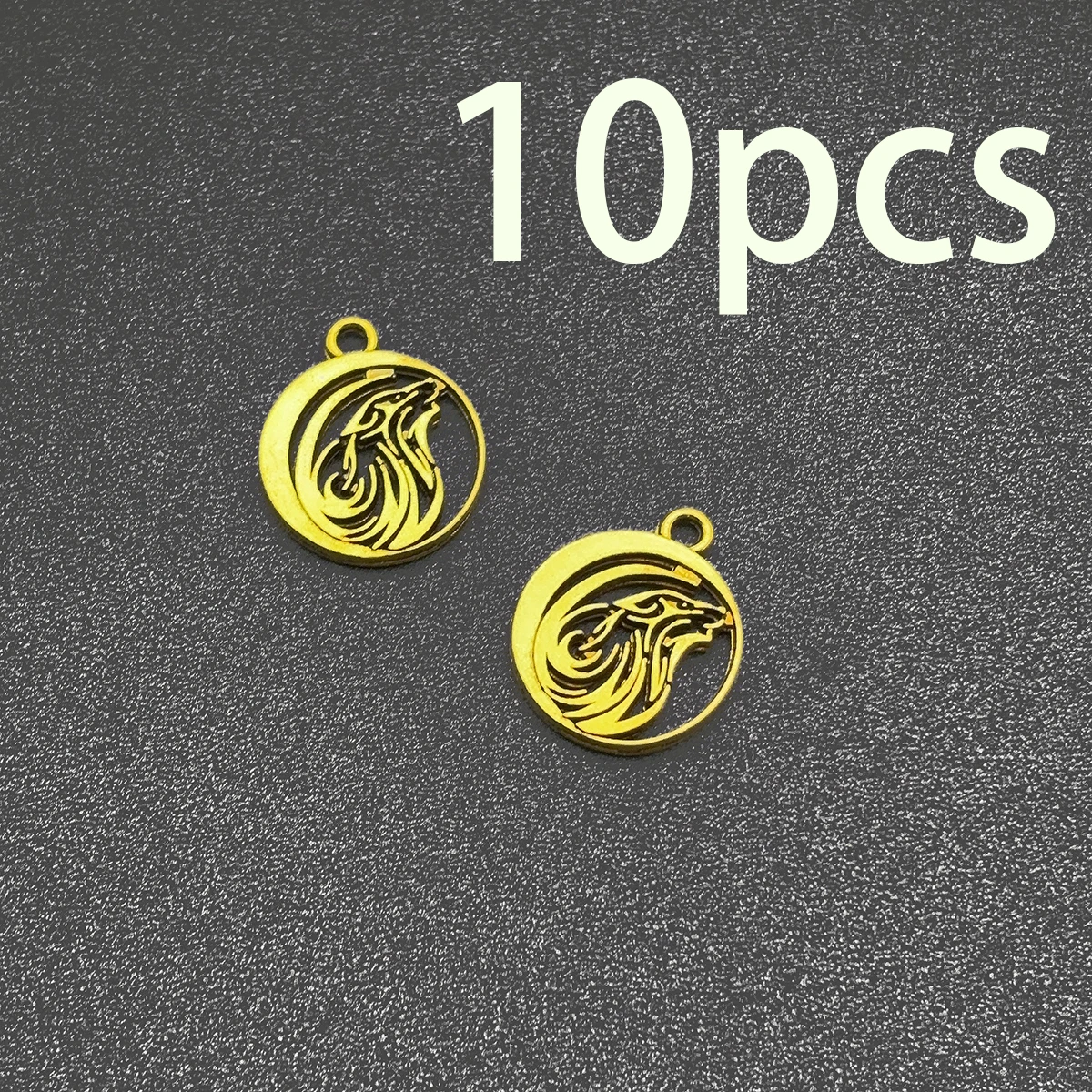 10 Pieces of Crescent-Shaped Hollow Wolf Head Handmade Accessories, Featuring a Sleek, Cool, and Minimalist Design, Suitable for DIY Bracelets, Necklaces, and Earrings, as Well as Handmade Beaded Decoration Accessories