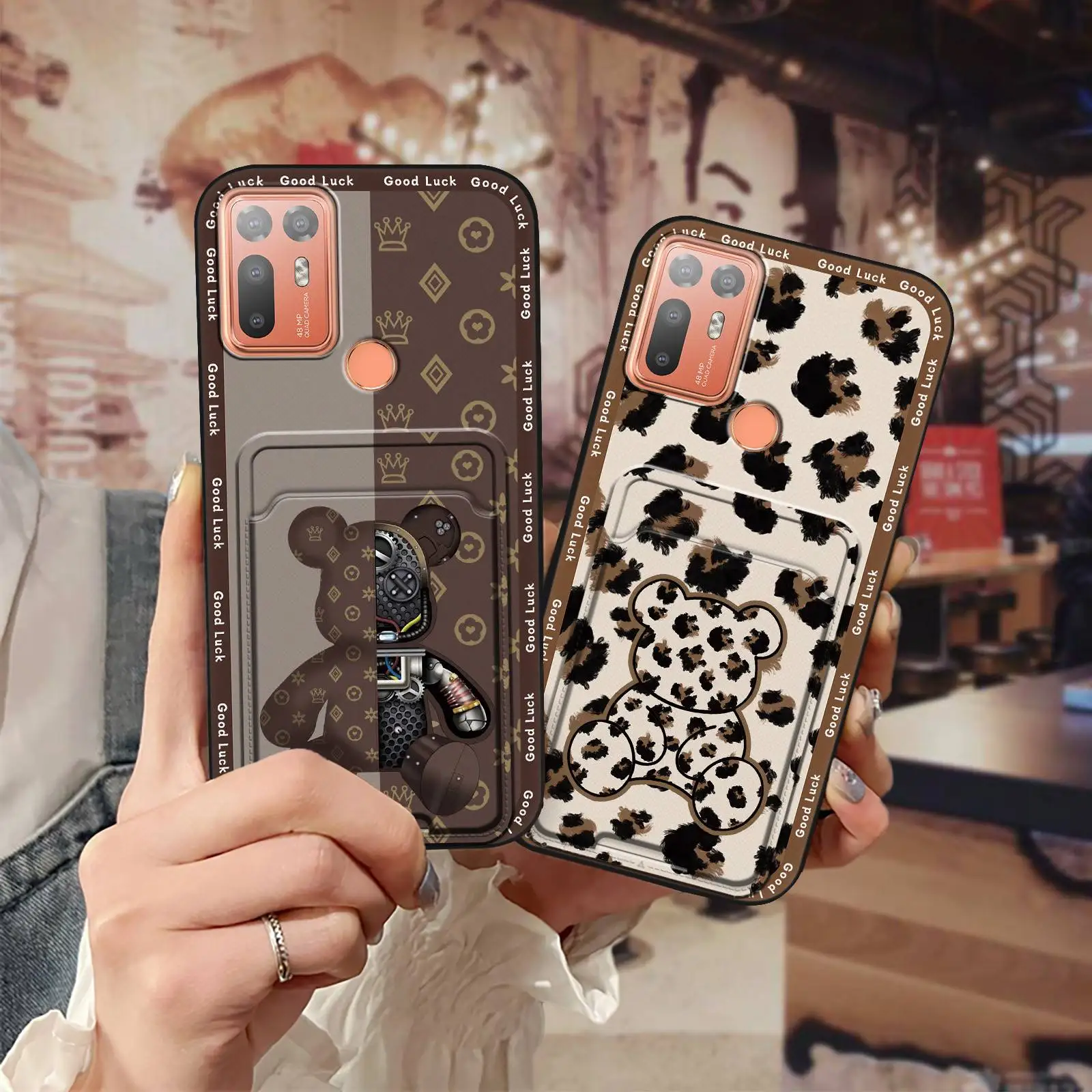 Card bag Cute Phone Case For HTC Desire 20 Plus/D20Plus Silicone Fashion Design Full wrap Back Cover protective Soft case