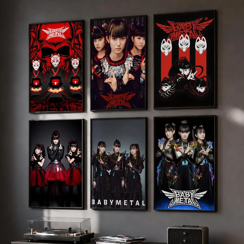 Heavy Metal Band B-BABYMETAL Poster Peel and Stick Art Print for Dorm Room Bedroom Living Room Hallway Office Wall Decor Gift
