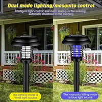 Solar Bug Zapper with Dual Light Modes - Waterproof LED Mosquito Trap for Garden & Camping
