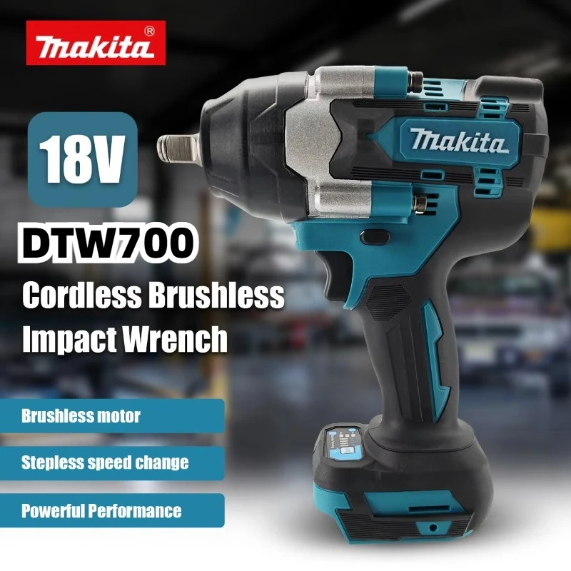

Бесщеточный аккумуляторный ударный гайковерт Makita DTW700, 1/2 дюйма, 18В, совместимый с аккумуляторами, электроинструмент для авторемонта