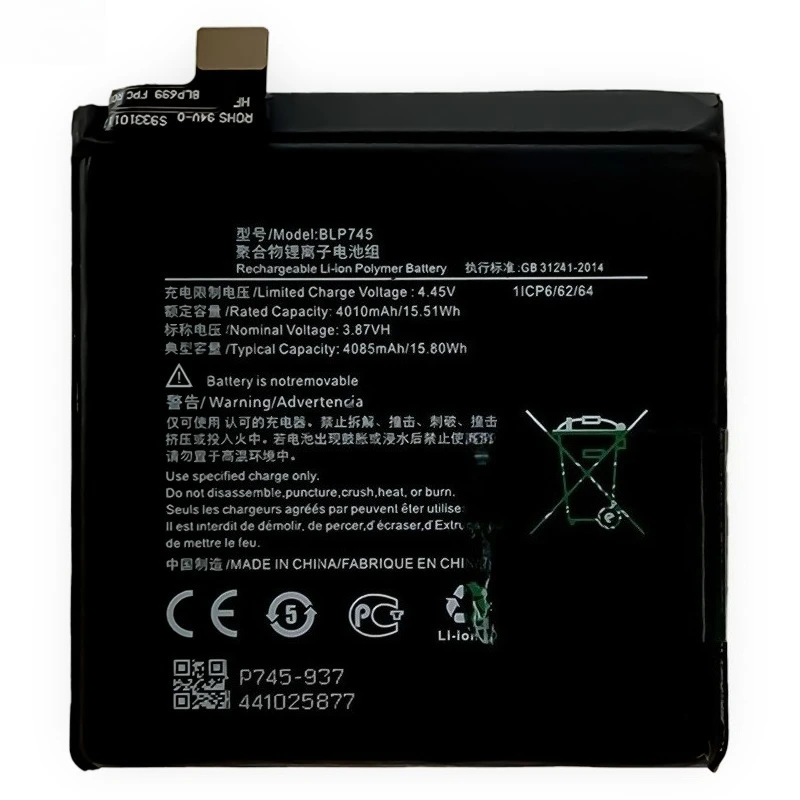 BLP745 4010mAh Phone Battery for Oneplus 7T Pro 7TPro Mobile Phone Batteries + Free Tools