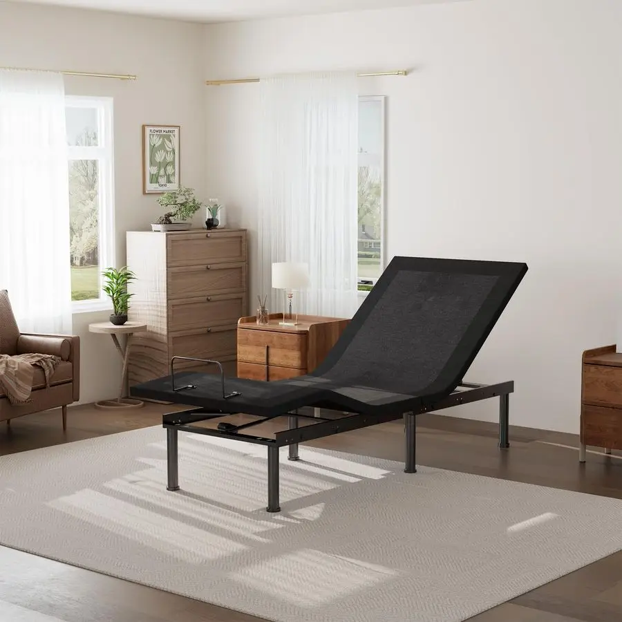 

Регулируемый каркас кровати XL, электрическое основание кровати с беспроводным пультом дистанционного управления, кровать с нулевой гравитацией, наклон изголовья и ног, защита от боли, легкость A