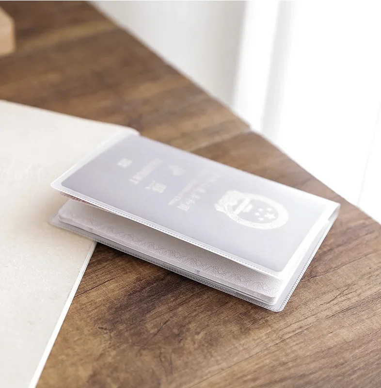 3 pezzi nuova custodia protettiva per passaporto custodia impermeabile in PVC trasparente satinato porta carte d'identità borsa universale per carte di credito aziendali