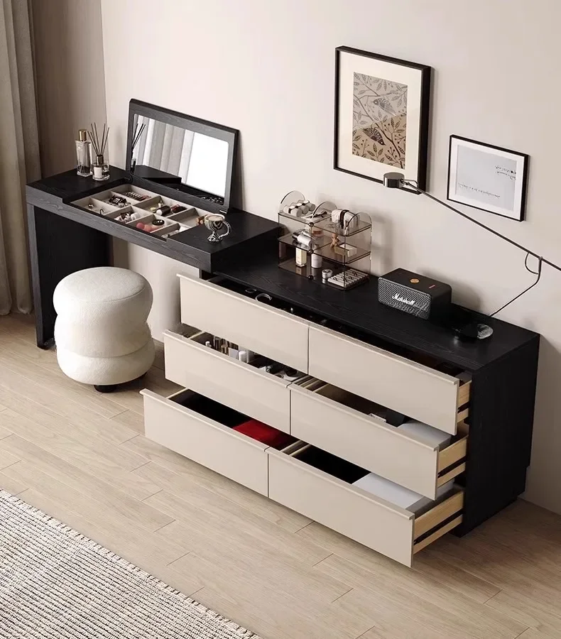 LMM retro style chest integrated bedroom modern simple bed head and tail corner makeup table