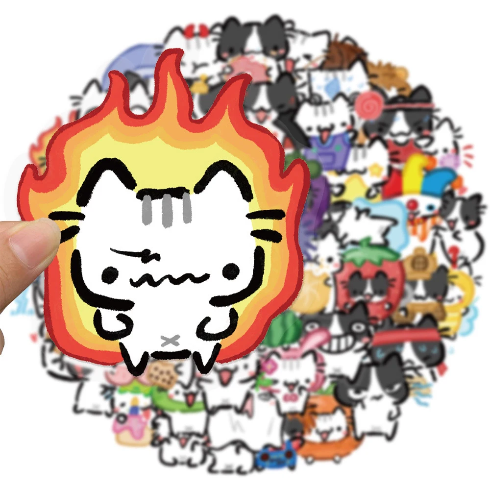 10/30/54 Stück Niedliche Transparente Katzen-Meme-Aufkleber Wasserfeste Tier-Cartoon-Sticker DIY Handy Gepäck Lustige Graffiti-Aufkleber Spielzeug