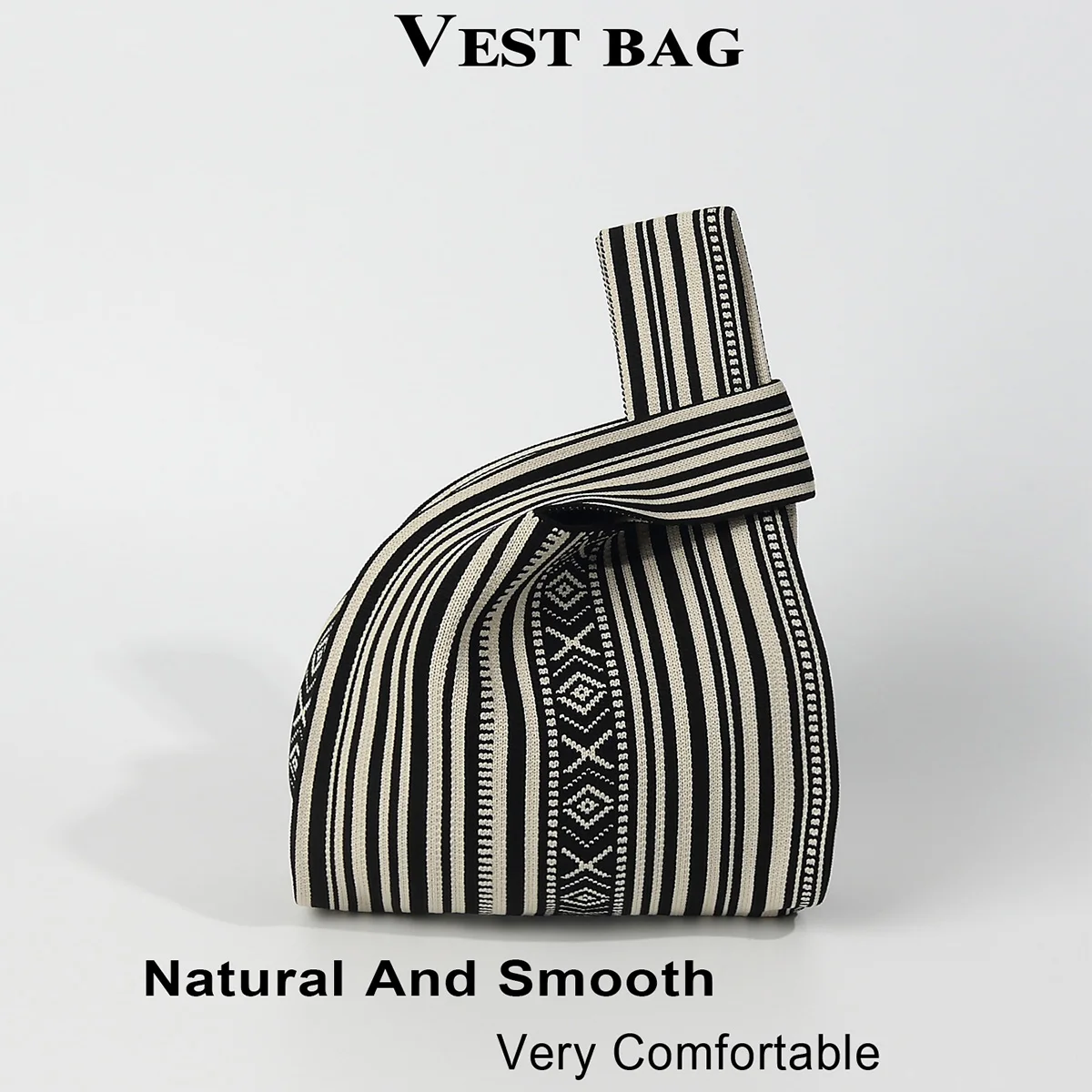 1 Piece of Vintage Patterned Knitted Open-Top Lightweight New Handbag, Suitable for Shopping, Travel, Photography, Commuting, and Returning to School, Suitable for All Seasons