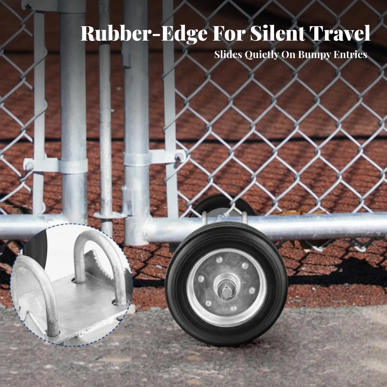 Rolling Gate Wheel with Double U-Bolts Heavy Duty Hardware Sturdy for Homeowners