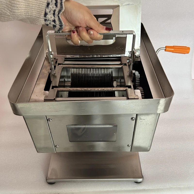 Fleischstreifen-Schneidemaschine, kommerzieller Edelstahl-Schneider, gewürfeltes Fleisch, abnehmbarer Fleischschneider, geschreddert